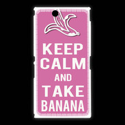 Coque Sony Xpéria Z Ultra Keep Calm Take Banana Rose