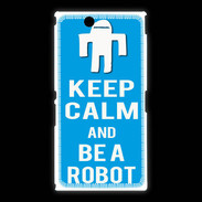 Coque Sony Xpéria Z Ultra Keep Calm Be a Robot Cyan