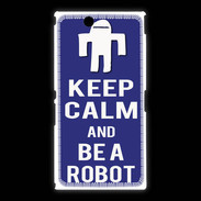 Coque Sony Xpéria Z Ultra Keep Calm Be a Robot Bleu