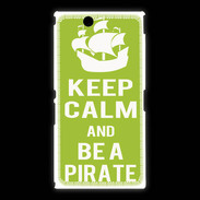 Coque Sony Xpéria Z Ultra Keep Calm Be a Pirate Vert pomme