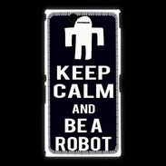 Coque Sony Xpéria Z Ultra Keep Calm Be a Robot Noir