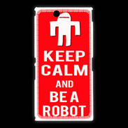 Coque Sony Xpéria Z Ultra Keep Calm Be a Robot Rouge