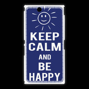 Coque Sony Xpéria Z Ultra Keep Calm Be Happy Bleu