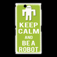 Coque Sony Xpéria Z Ultra Keep Calm Be a Robot Vert pomme