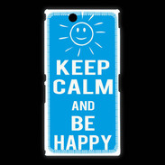 Coque Sony Xpéria Z Ultra Keep Calm Be Happy Cyan