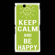 Coque Sony Xpéria Z Ultra Keep Calm Be Happy Vert pomme