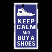 Coque Sony Xpéria Z Ultra Keep Calm Buy Shoes Bleu