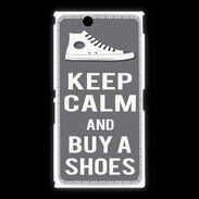 Coque Sony Xpéria Z Ultra Keep Calm Buy Shoes Gris