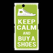 Coque Sony Xpéria Z Ultra Keep Calm Buy Shoes Vert Pomme