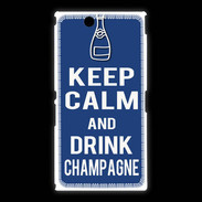 Coque Sony Xpéria Z Ultra Keep Calm Drink Champagne Bleu