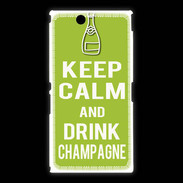 Coque Sony Xpéria Z Ultra Keep Calm Drink champagne Vert pomme