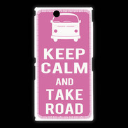 Coque Sony Xpéria Z Ultra Keep Calm Take Road Rose