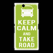 Coque Sony Xpéria Z Ultra Keep Calm Take road Vert pomme