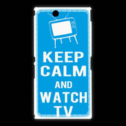 Coque Sony Xpéria Z Ultra Keep Calm Watch TV Cyan