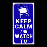 Coque Sony Xpéria Z Ultra Keep Calm Watch TV Bleu
