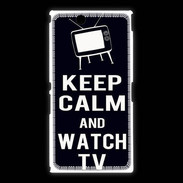 Coque Sony Xpéria Z Ultra Keep Calm Watch TV Noir