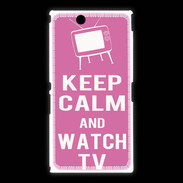 Coque Sony Xpéria Z Ultra Keep Calm Watch TV Rose