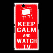 Coque Sony Xpéria Z Ultra Keep Calm Watch TV Rouge