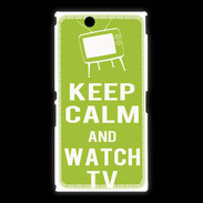 Coque Sony Xpéria Z Ultra Keep Calm Watch TV Vert pomme