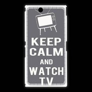 Coque Sony Xpéria Z Ultra Keep Calm Watch TV Gris
