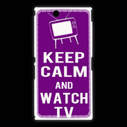 Coque Sony Xpéria Z Ultra Keep Calm Watch TV Violet