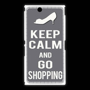 Coque Sony Xpéria Z Ultra Keep Calm go shopping Gris