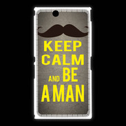 Coque Sony Xpéria Z Ultra Keep Calm Be a Man Gris