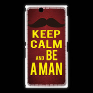 Coque Sony Xpéria Z Ultra Keep Calm Be a Man Rouge