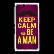 Coque Sony Xpéria Z Ultra Keep Calm Be a Man Rose