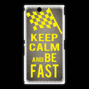 Coque Sony Xpéria Z Ultra Keep Calm and Be Fast Gris