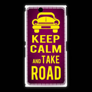 Coque Sony Xpéria Z Ultra Keep Calm and Take o road 2 Rose