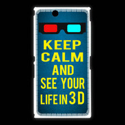 Coque Sony Xpéria Z Ultra Keep Calm and See your life 3D Bleu