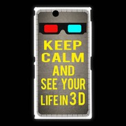Coque Sony Xpéria Z Ultra Keep Calm and See your life 3D Gris