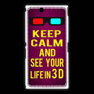Coque Sony Xpéria Z Ultra Keep Calm and See your life 3D Rose