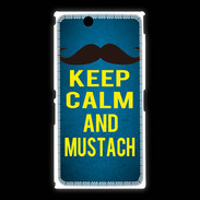 Coque Sony Xpéria Z Ultra Keep Calm and Mustach Bleu