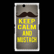 Coque Sony Xpéria Z Ultra Keep Calm and Mustach Gris