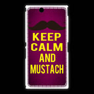 Coque Sony Xpéria Z Ultra Keep Calm and Mustach Rose
