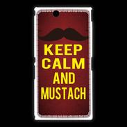 Coque Sony Xpéria Z Ultra Keep Calm and Mustach Rouge