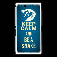 Coque Sony Xpéria Z Ultra Keep Calm and Be a Snake bleu