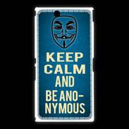 Coque Sony Xpéria Z Ultra Keep Calm and Be Anonymous Bleu