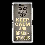 Coque Sony Xpéria Z Ultra Keep Calm and Be Anonymous Gris