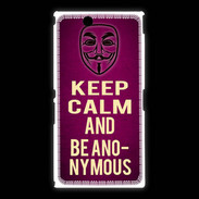Coque Sony Xpéria Z Ultra Keep Calm and Be Anonymous Rose