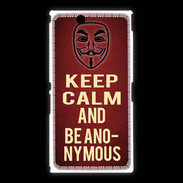 Coque Sony Xpéria Z Ultra Keep Calm and Be Anonymous Rouge