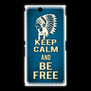 Coque Sony Xpéria Z Ultra Keep Calm and Be Free Bleu