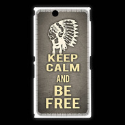 Coque Sony Xpéria Z Ultra Keep Calm and Be Free Gris