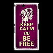 Coque Sony Xpéria Z Ultra Keep Calm and Be Free Rose