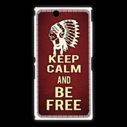 Coque Sony Xpéria Z Ultra Keep Calm and Be Free Rouge