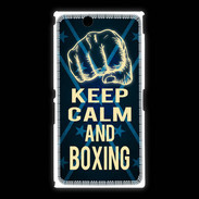 Coque Sony Xpéria Z Ultra Keep Calm and Boxing Bleu