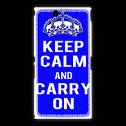 Coque Sony Xpéria Z Ultra Keep Calm and Carry on Bleu