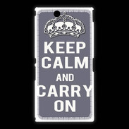 Coque Sony Xpéria Z Ultra Keep Calm and Carry on Gris